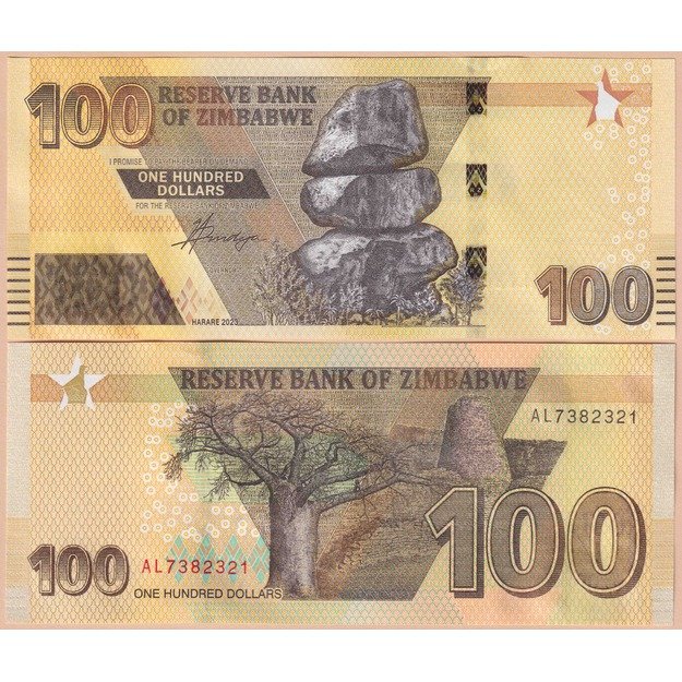 Zimbabvė 100 dolerių 2023 p#W106 UNC