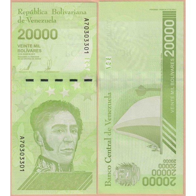 Venesuela 20 000 bolivarų 2019 p#110(2) UNC