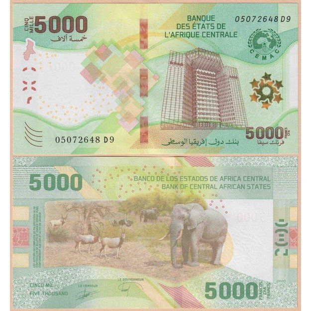 Centrinės Afrikos Valstybės 5000 frankų 2020 p#W703 UNC