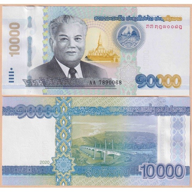 Laosas 10000 kipų 2020 p#W41B UNC