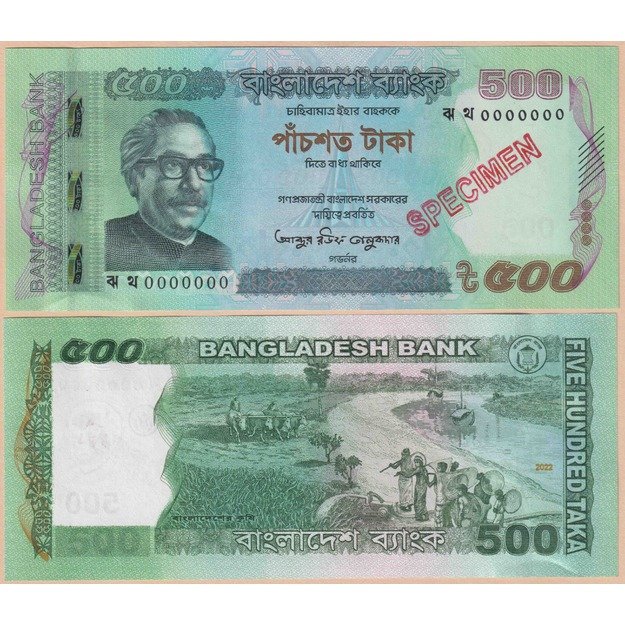 Bangladešas 500 takų 2022 p#58s SPECIMEN UNC