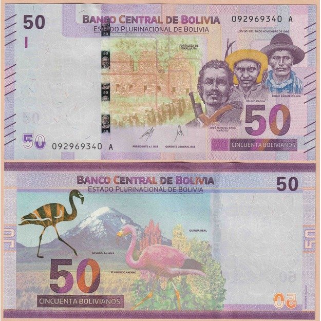 Bolivija 50 bolivianų 2024 p#W250(2) UNC