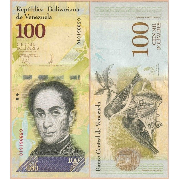 Venesuela 100 bolivarų 2017 p#100b5 UNC