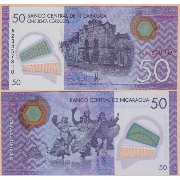 Nikaragva 50 kordobų 2014 p#211 UNC