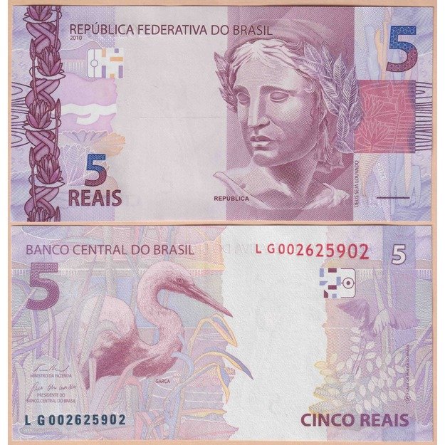 Brazilija 5 realai 2023-2025 p#253g UNC