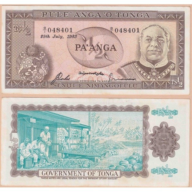 Tonga 1/2 paangos 1983 p#18c UNC