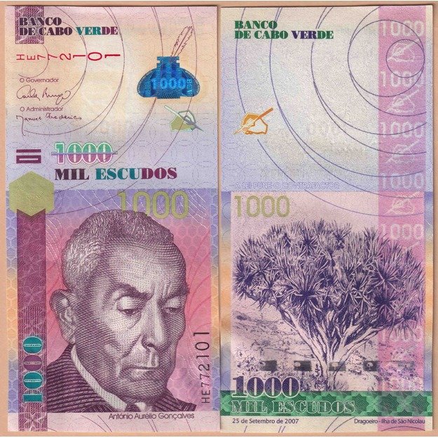 Žaliasis Kyšulys 1000 eskudų 2007 p#70 UNC