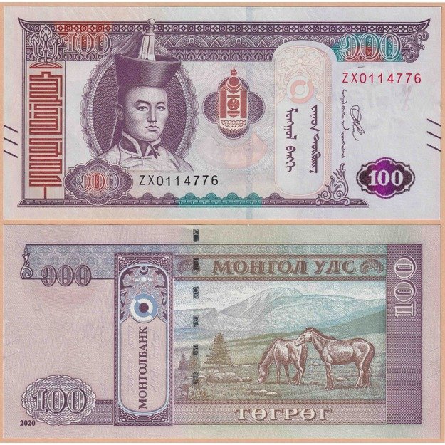 Mongolija 100 tugrikų 2020 p#W73r REPLACEMENT UNC
