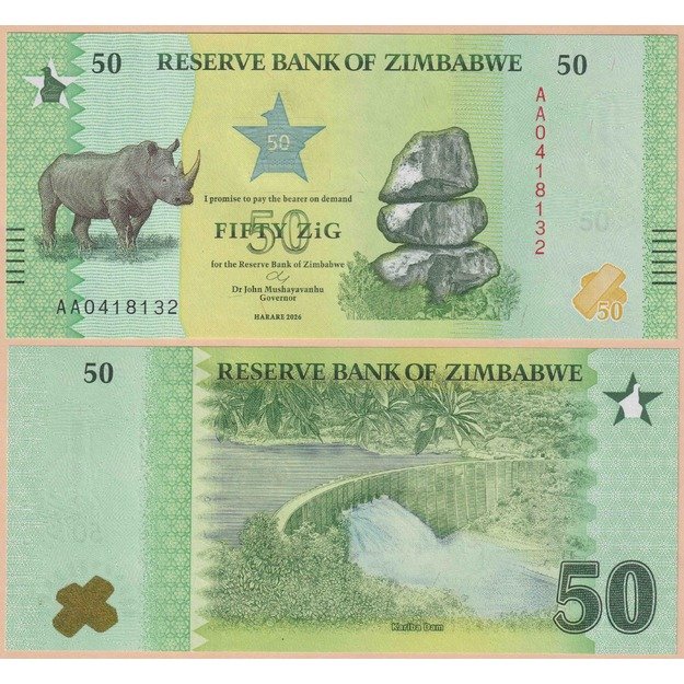 Zimbabvė 50 zigų 2026 p#W117 UNC