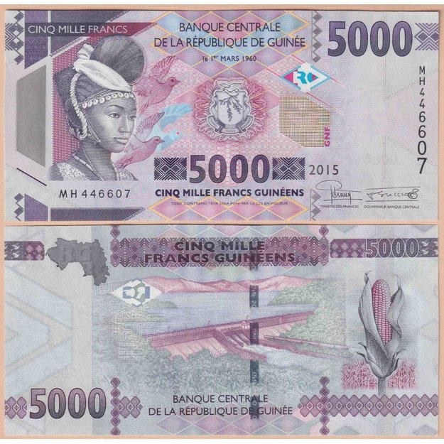 Gvinėja 5000 frankų 2015 p#49 UNC