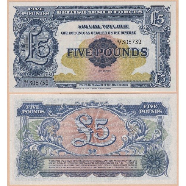Great Britain military 5 pounds 1948 p#M23 UNC