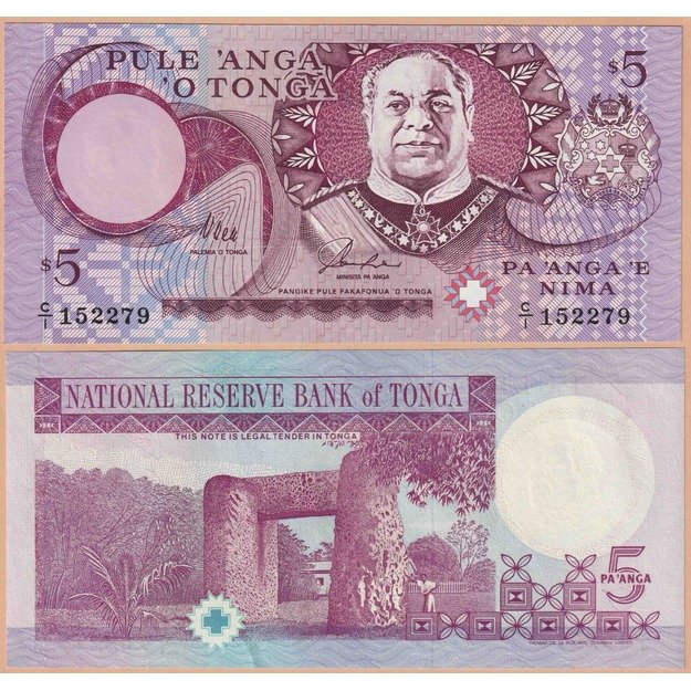 Tonga 5 paanga 1995 p#33a UNC