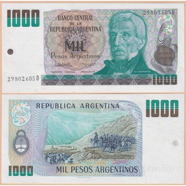 Argentina 1000 pesų 1983-1985 p#317b UNC