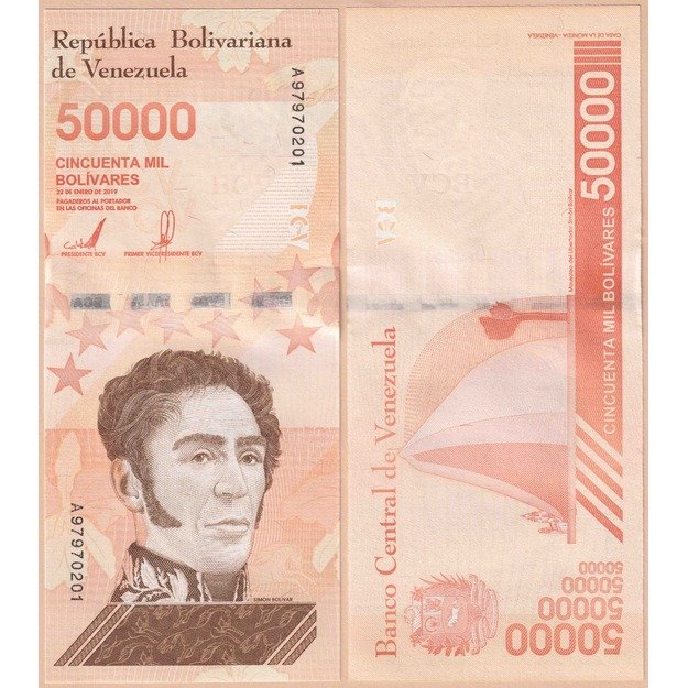 Venesuela 50 000 bolivarų 2019 p#111(1) UNC