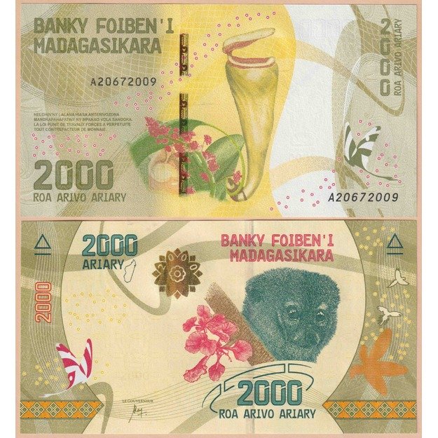 Madagaskaras 2000 ariarių 2017 p#101(1) UNC