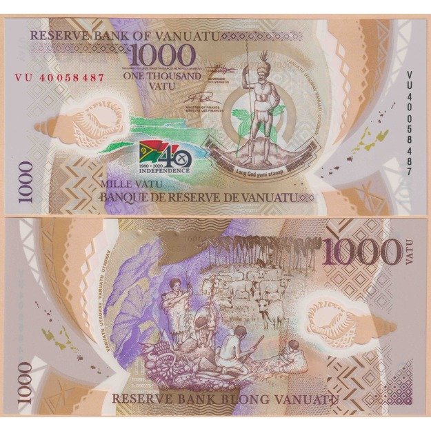 Vanuatu 1000 vatų 2020 p#W21 40-osios nepriklausomybės metinės UNC
