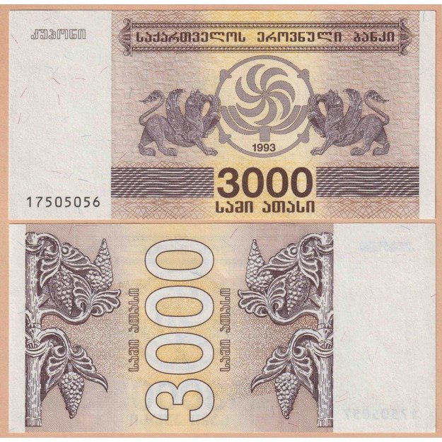 Gruzija 3000 koponų 1993 p#45 UNC