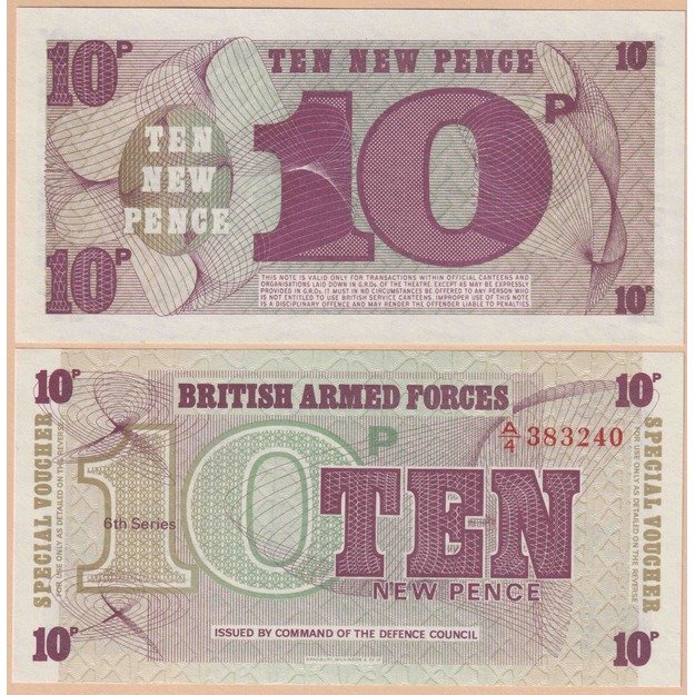 Didžioji Britanija gikluotosios pajėgos 10 pensų 1972 p#M48 UNC