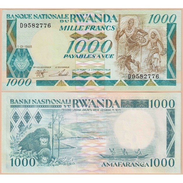 Ruanda 1000 frankų 1988 p#21 UNC