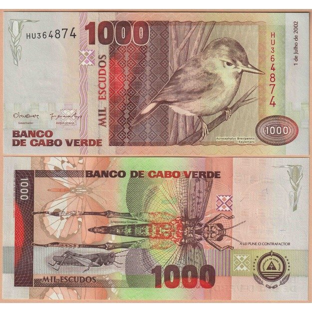 Žaliasis Kyšulys 1000 eskudų 2002 p#65b UNC