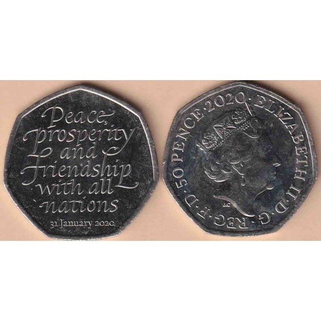 Jungtinė Karalystė 50 pensų 2020 km#1806 Brexit UNC