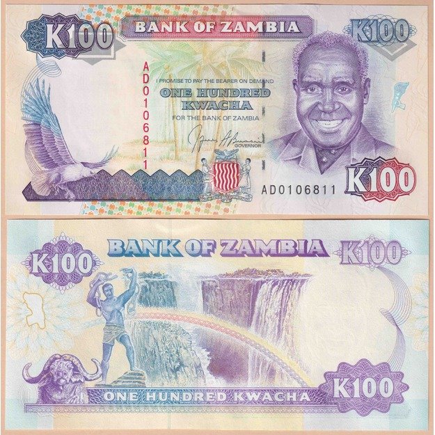 Zambija 100 kvačų 1991 p#34 UNC
