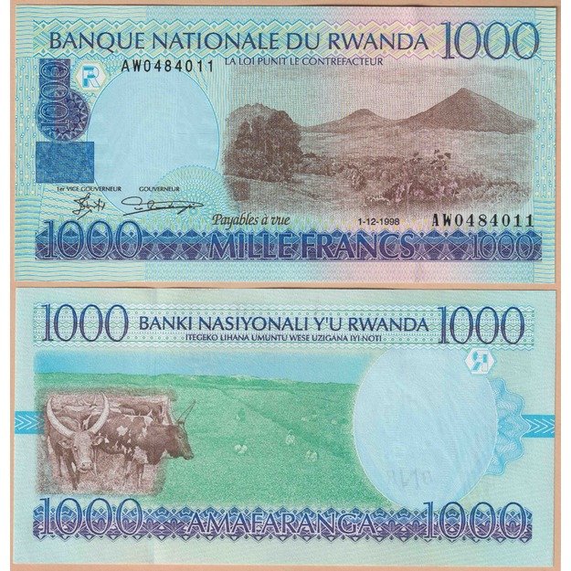 Ruanda 1000 frankų 1998 p#27b UNC
