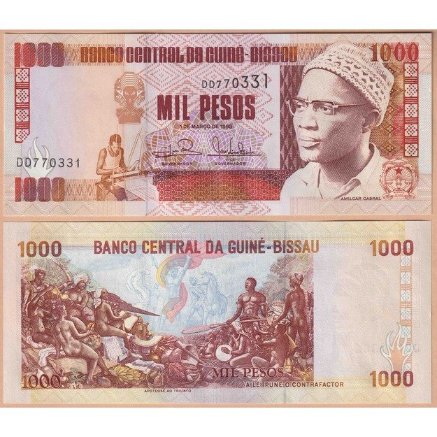 Bisau gvinėja 1000 pesų 1993 p#13b UNC