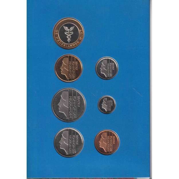 Nyderlandai 6 monetų 1995 rinkinys km#202-210 UNC