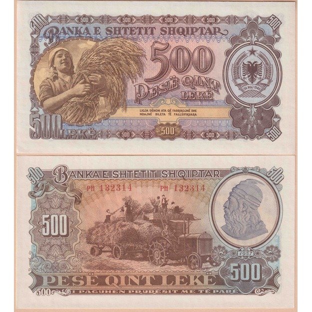 Albanija 5 banknotų 1957 rinkinys p#28-32 aUNC