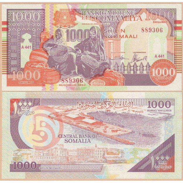 Somalis 1000 šilingų 1990 (1999)  p#R10 UNC