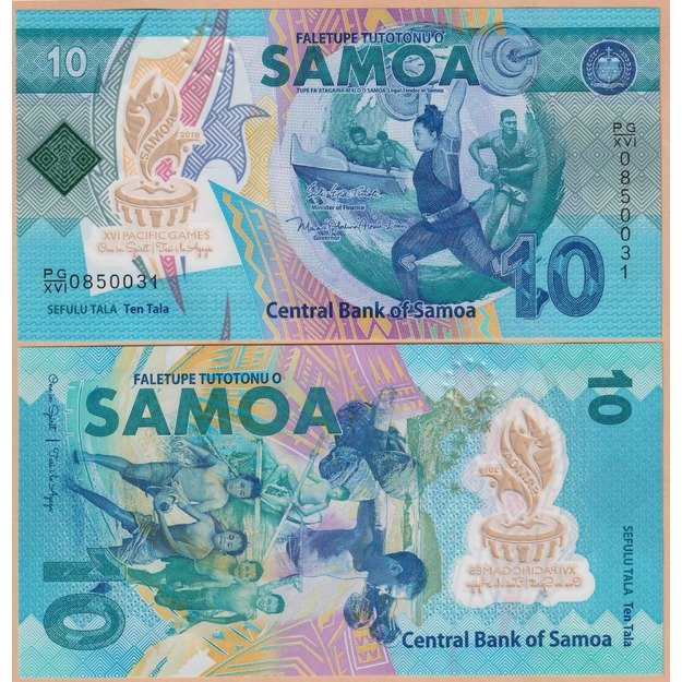 Samoa 10 talų 2019 p#W45 16-osios Ramiojo vandenyno žaidynės UNC