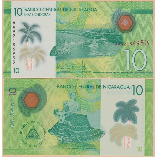 Nikaragva 10 kordobų 2022 p#209a UNC