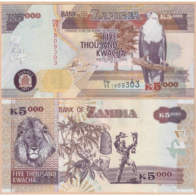 Zambija 5000 kvačų 2011 p#45g UNC