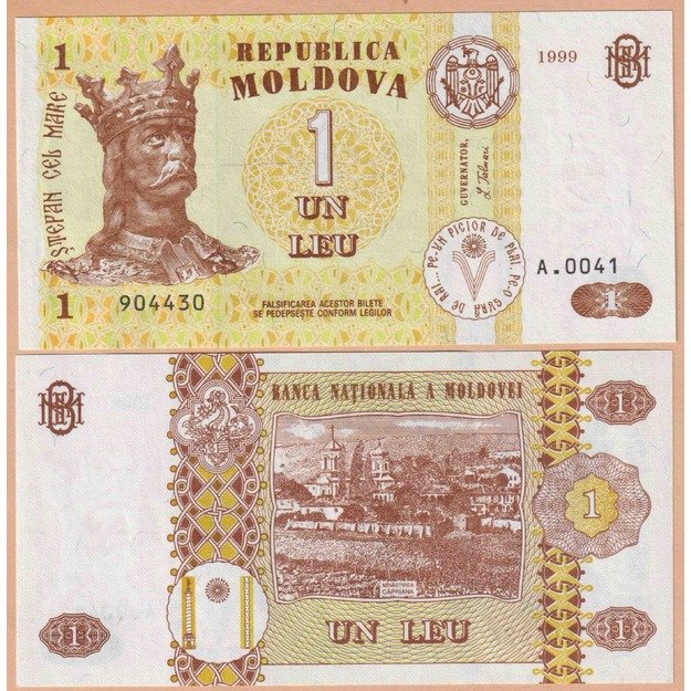 Moldavija 1 lėja 1999 p#8d UNC