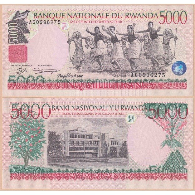 Ruanda 5000 frankų 1998 p#28 UNC