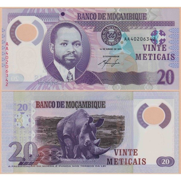 Mozambikas 20 metikalių 2011 p#149a UNC