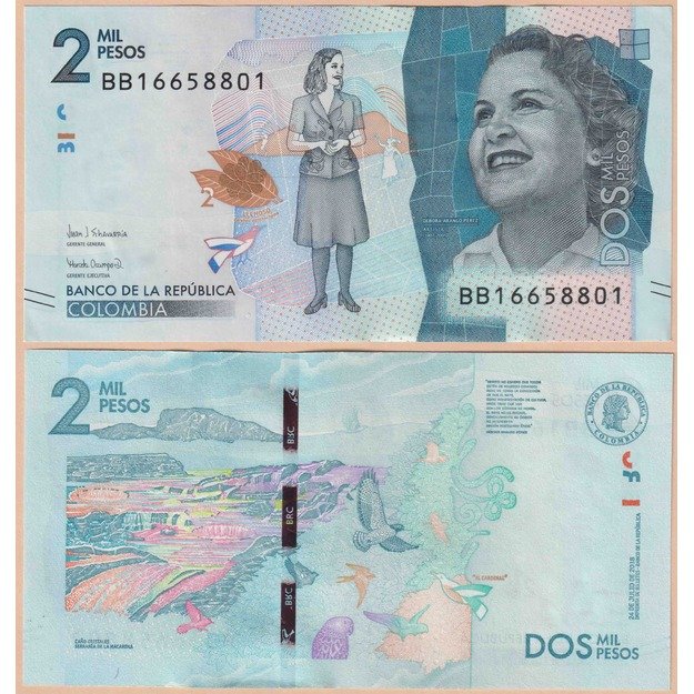 Kolumbija 2000 pesų 2018 p#458 UNC
