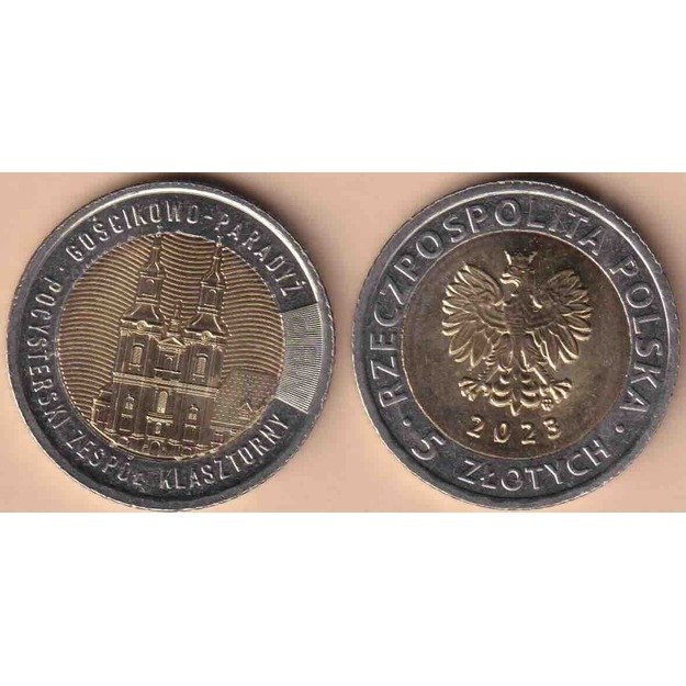 Lenkija 5 zlotai 2023 y#1155 po-cistersų vienuolynas UNC
