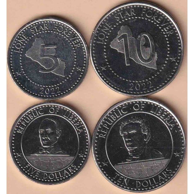Liberija 2 monetų 2022 rinkinys km#1083-1084 UNC