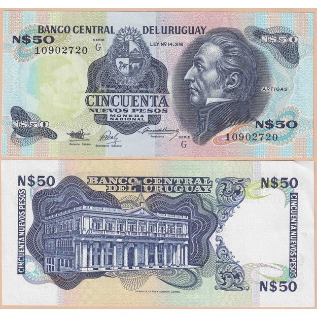 Urugvajus 50 pesų 1989 p#61A(2) UNC