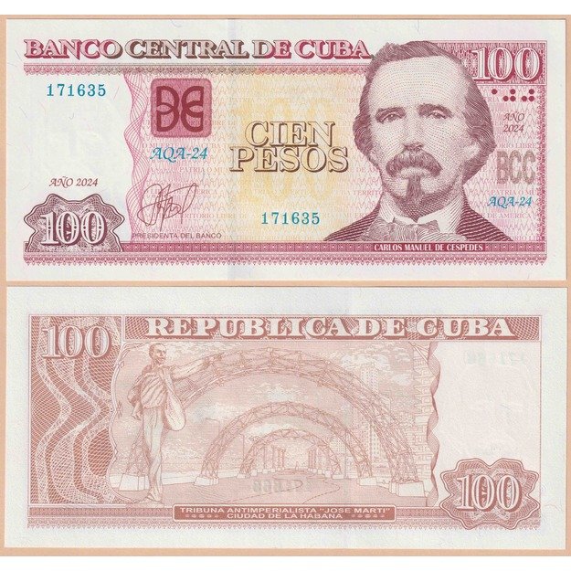 Kuba 100 pesų 2024 p#129 UNC