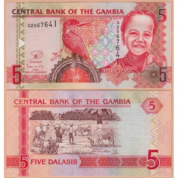 Gambia 5 dalasiai 2013 p#25c UNC
