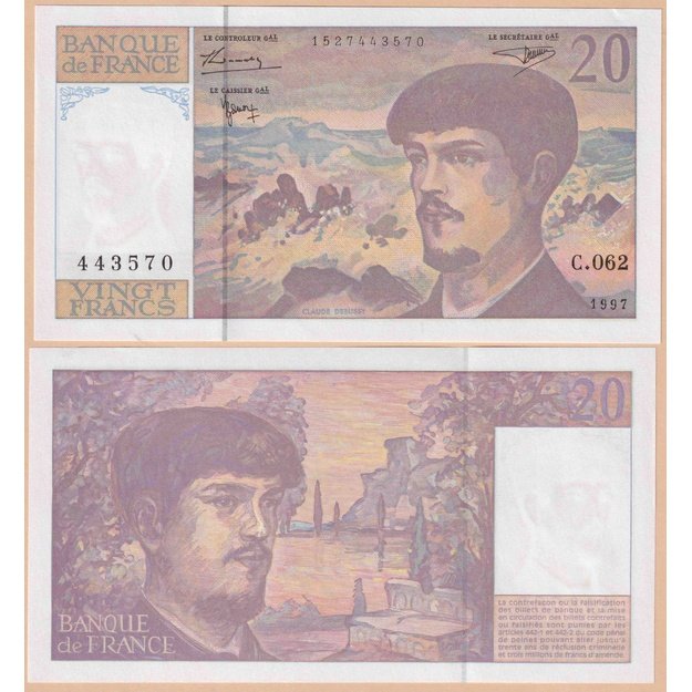 Prancūzija 20 frankų 1997 p#151i UNC