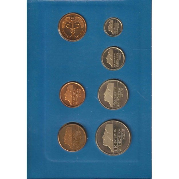 Nyderlandai 6 monetų 1988 rinkinys km#202-210 UNC