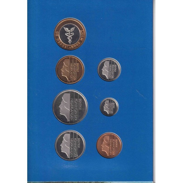 Nyderlandai 6 monetų 1996 rinkinys km#202-210 UNC
