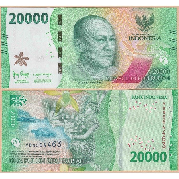 Indonezija 20000 rupijų  2024 p#W166 UNC