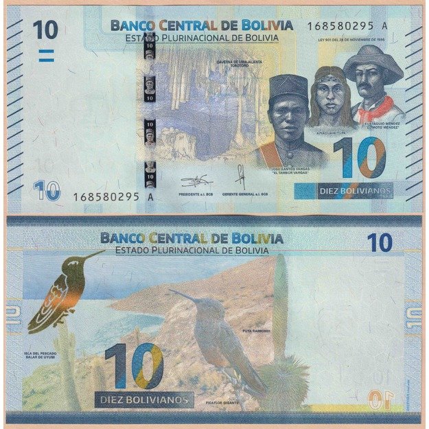 Bolivija 10 bolivianų 2018 p#248(1) UNC