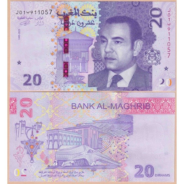Marokas 20 dirhamų 2023 p#W79 UNC
