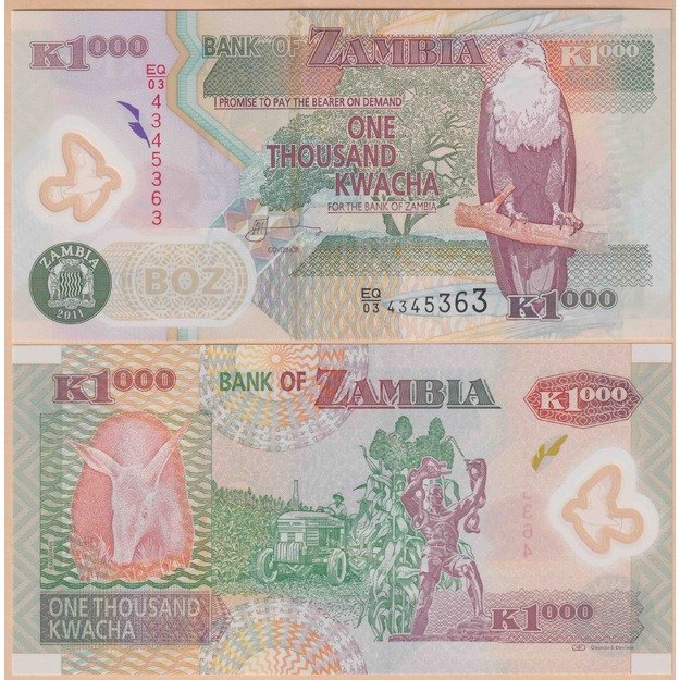 Zambija 1000 kvačų 2011 p#44h UNC